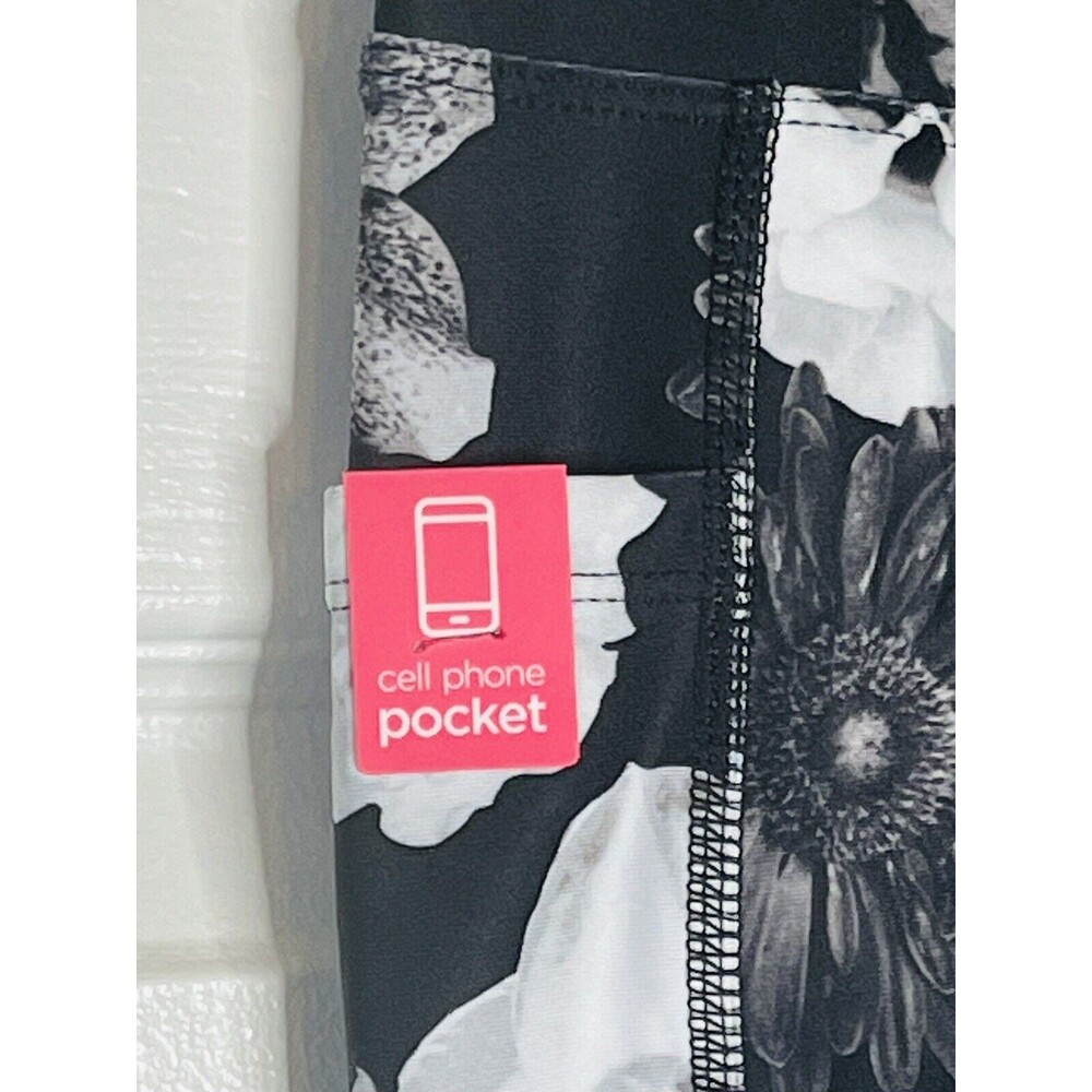 Marika Womens High Rise Mid-Calf Pocket Legging Floral Sz S Athletic Pant NWT - Picture 4 of 5